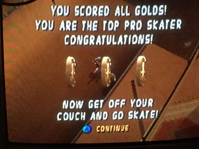 tony hawk's pro skater 2 score and message