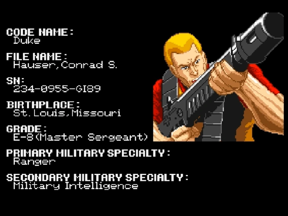 G.I. Joe Arcade Character Selection