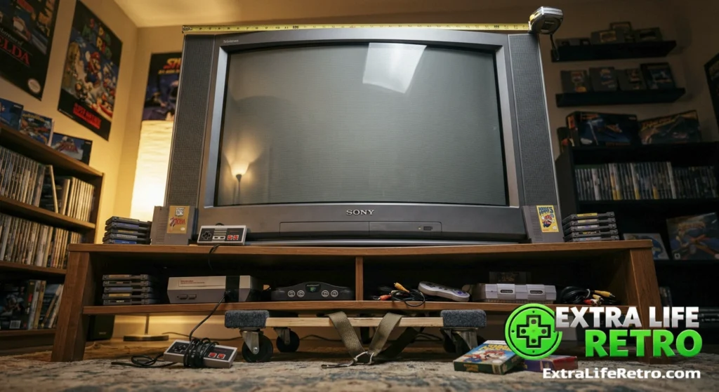 A massive 32-inch CRT television