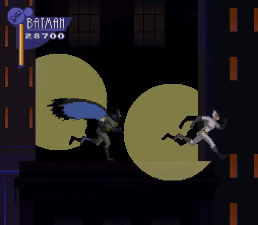 The Adventures of Batman & Robin - Batman Catwoman Rooftop Chase 